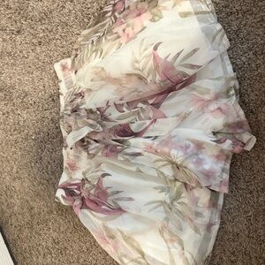 Floral Skirt with Pink and Green Accents